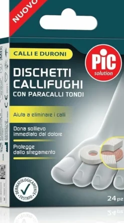 Pic solution dischetti callifughi con paracalli tondi confezione mix 24 pezzi