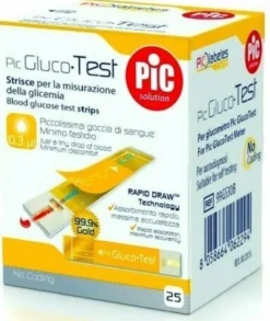 PIC Strisce misurazione Glicemia Glucotest 25 pezzi