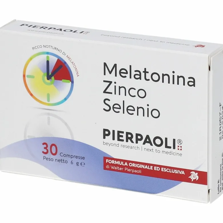 Pierpaoli Melatonina Zinco Selenio Integratore Sonno 30 Compresse