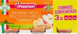 Plasmon omogeneizzato banana/mela/biscotti/miele 120 g x 3 pezzi