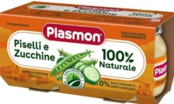 Plasmon omogeneizzato piselli zucchine 80 g x 2 pezzi