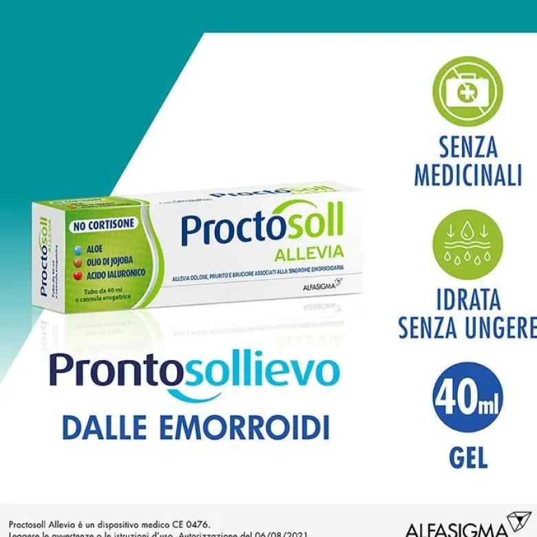 Proctosoll Allevia Gel per la Prevenzione e Cura della Sindrome Emorroidaria 40 ml