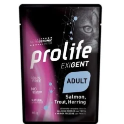 Prolife Cat Exigent Adult Cibo Umido Salmone Trota E Aringa Per Gatti Adulti 85g