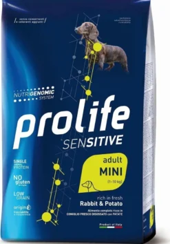 Prolife dog sensitive coniglio e patate adult mini 2kg