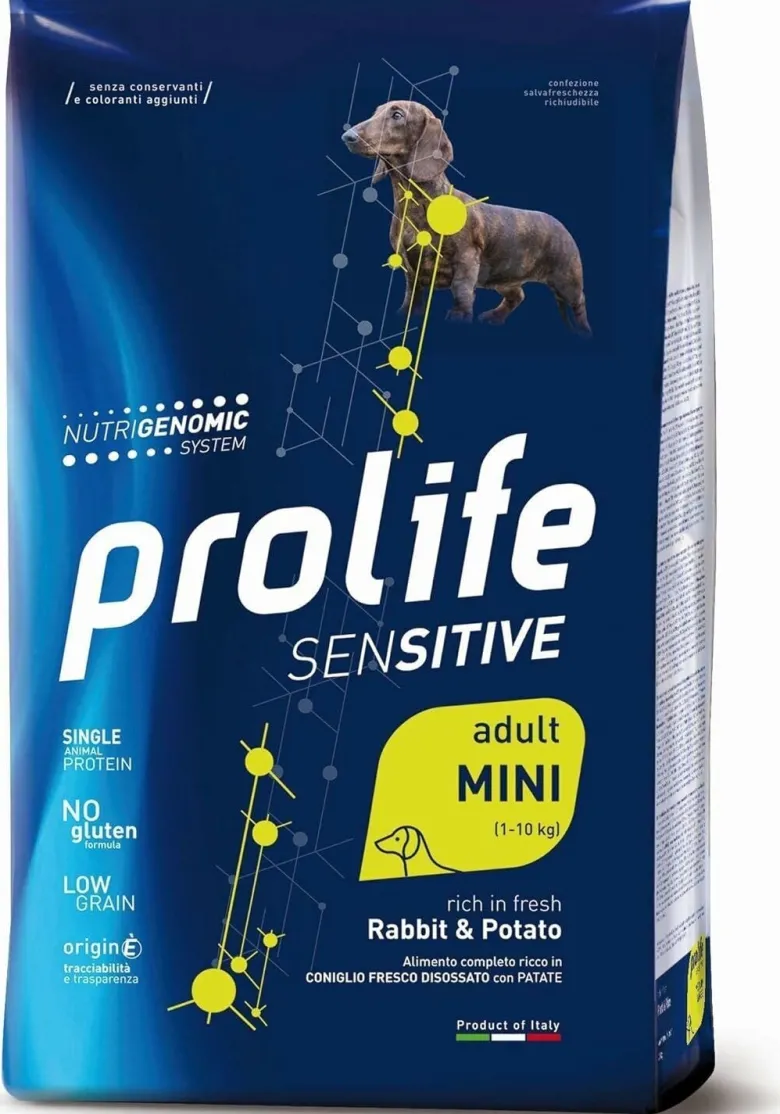 Prolife dog sensitive coniglio e patate adult mini 2kg