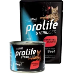 Prolife Sterilised Cat Grainfree Sensitive Cibo Umido Manzo Per Gatti Adulti 85g