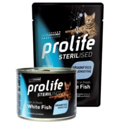 Prolife Sterilised Pesce Bianco Fresco E Patate Cibo Umido Per Gatti Adulti Lattina 200g
