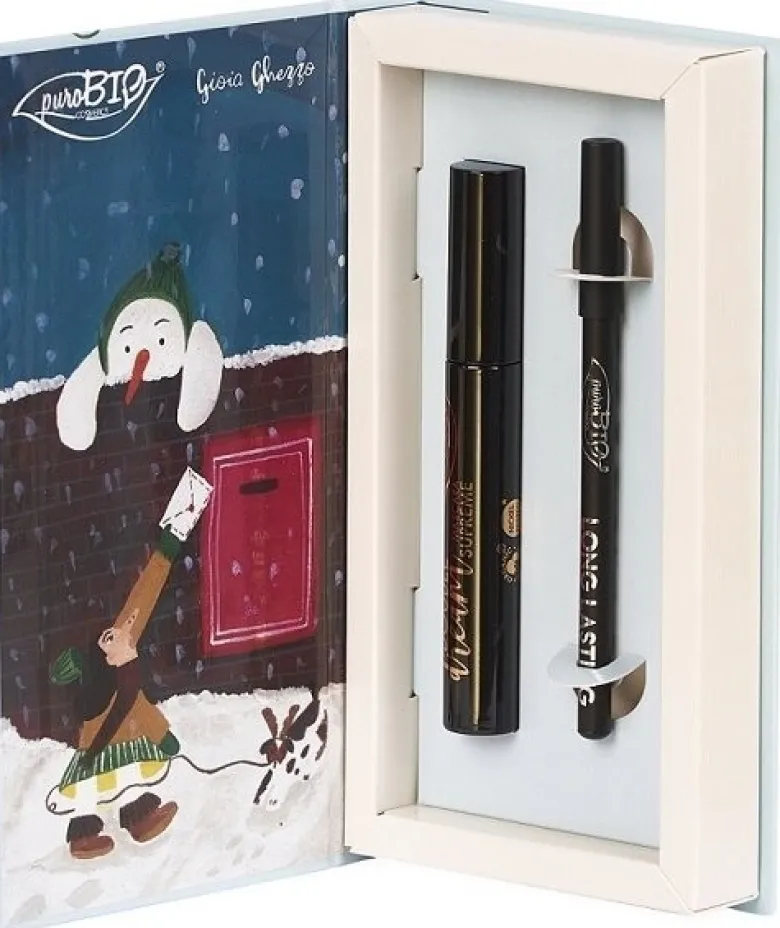 Purobio kit il pupazzo di neve 1 mascara double dream supreme + 1 matita occhi long lasting