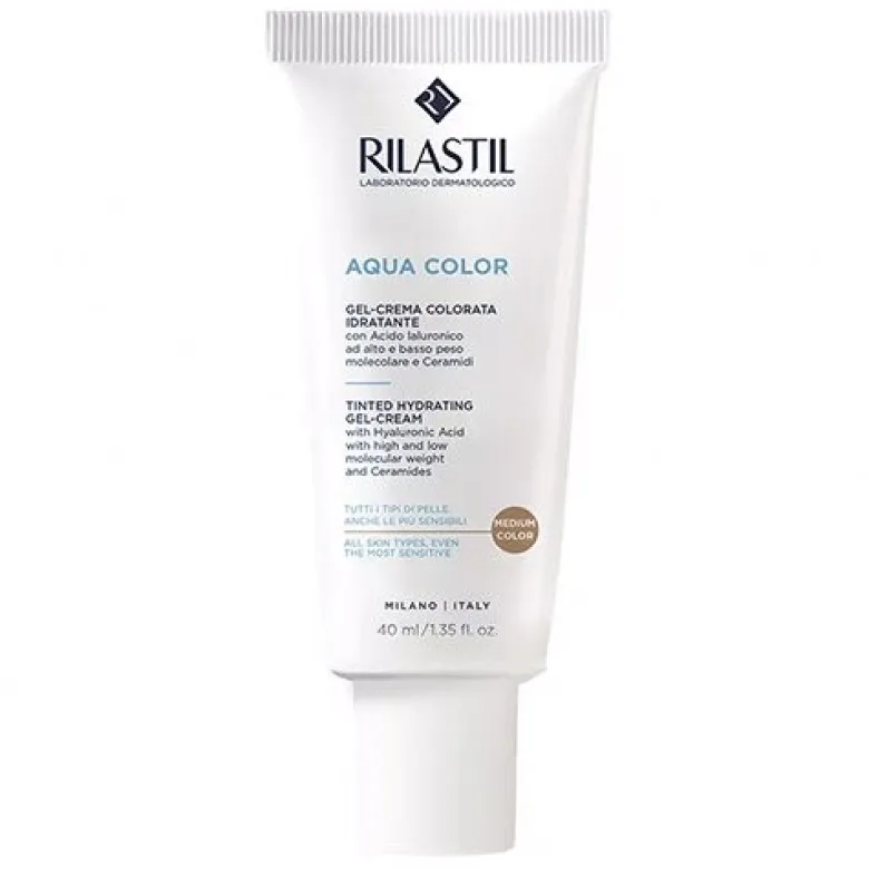 Rilastil Aqua Color Gel-Crema Colorante Idratante Medium 40 ml