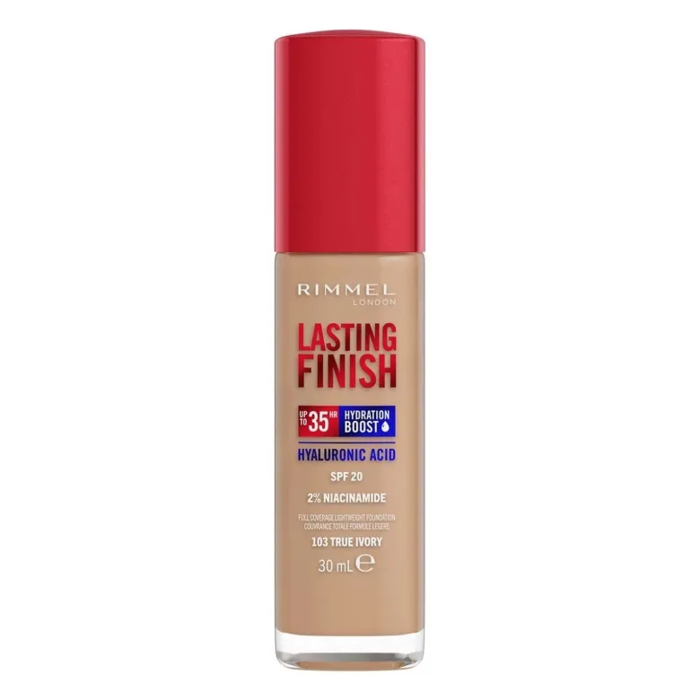 Rimmel fondotinta lasting finish 35h con acido ialuronico 103 true ivory 30ml