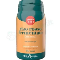 Riso Rosso Fermentato Erba Vita Integratore Colesterolo 60 Capsule