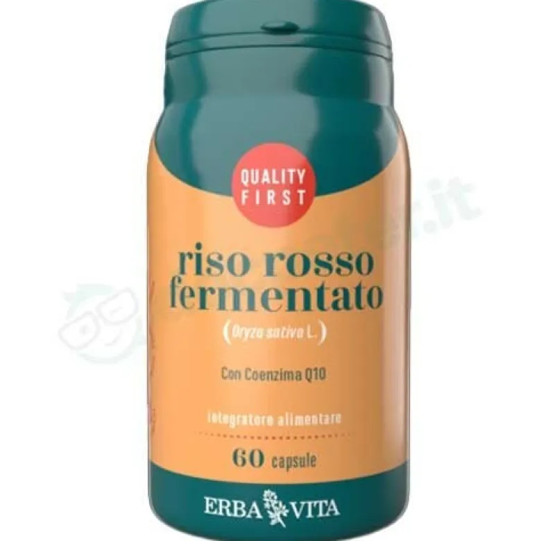 Riso Rosso Fermentato Erba Vita Integratore Colesterolo 60 Capsule