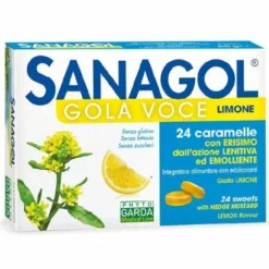Sanagol Gola Voce Gusto Limone Azione Emolliente 24 Caramelle