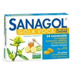 Sanagol Gola Voce Miele Limone Azione Lenitiva 24 Caramelle