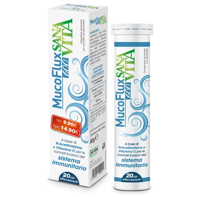 Sanavita mucoflux 600 20 capsule effervescenti
