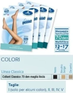 Sauber collant 70 denari maglia liscia n beig 5 linea classica