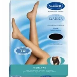 Sauber collant 70 denari premaman maglia microrete neutro beige 3 linea classica