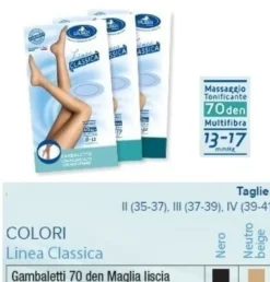 Sauber gambaletto 70 maglia liscia neutro beige 4 linea classica