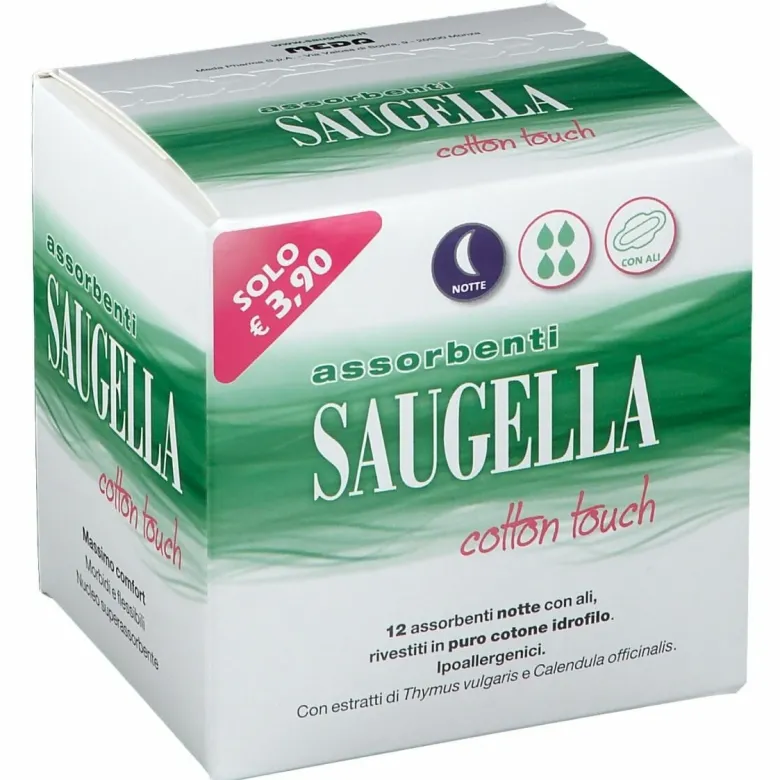 Saugella Assorbenti Cotton Touch Notte 12 Pezzi