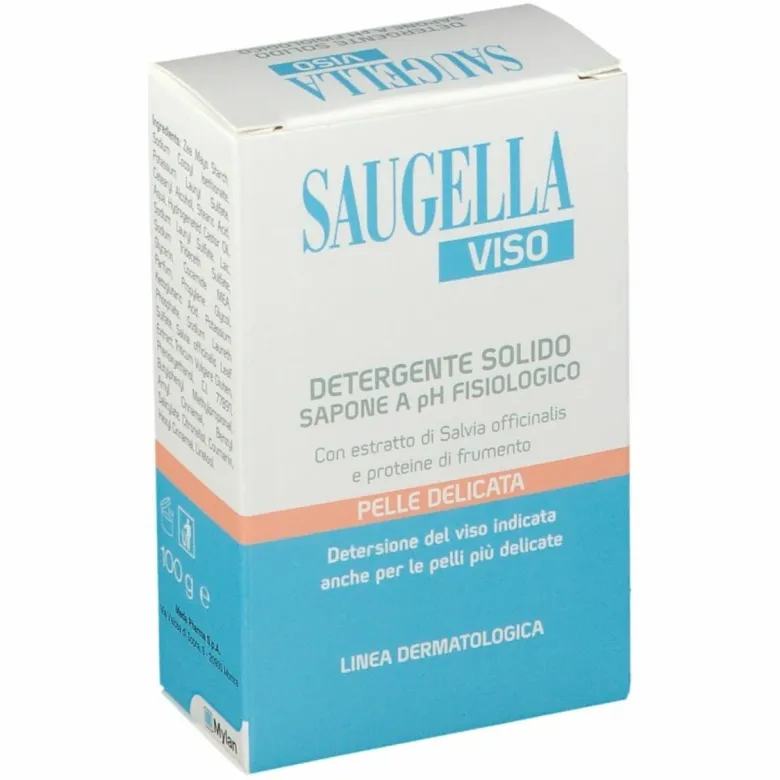Saugella Detergente Solido pH Fisiologico Sapone Pelle Sensibile 100 g