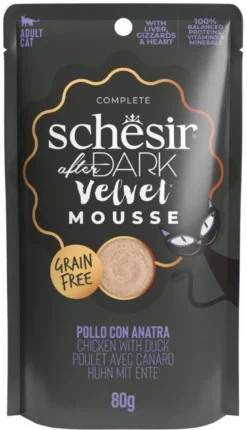 Schesir After Dark Gusto Pollo con Anatra in Mousse Cibo Umido Gatti Adulti Busta 80g