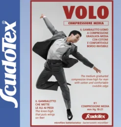 Scudotex gambaletto uomo cotone compressione media nero cod.458 misura 2 (s)