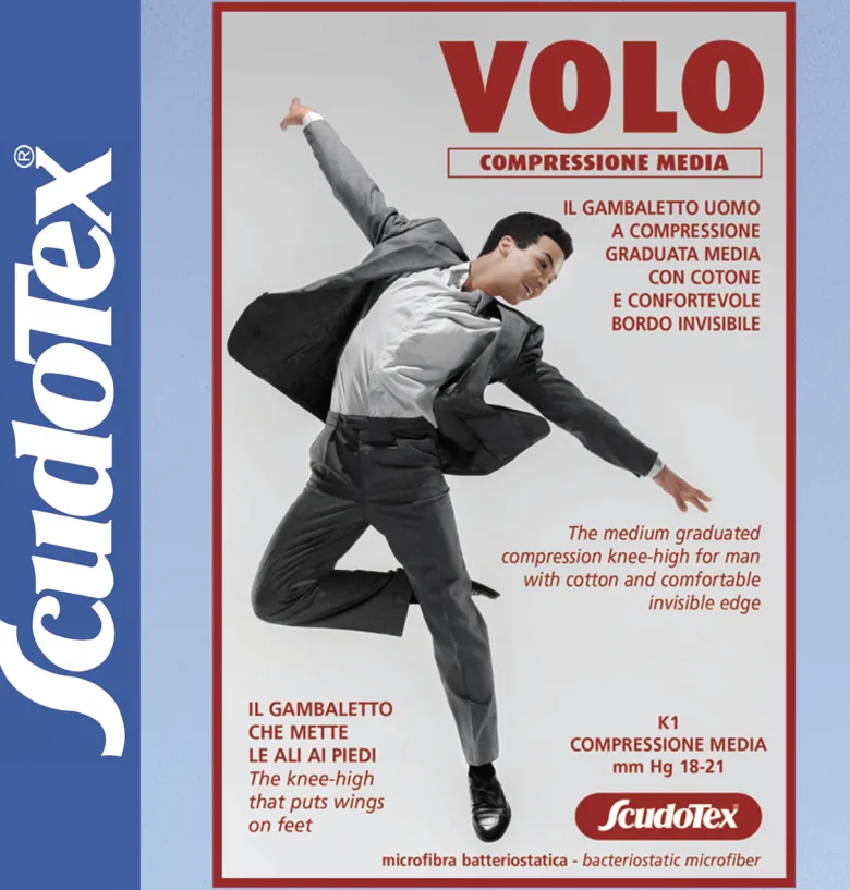 Scudotex gambaletto uomo cotone compressione media nero cod.458 misura 2 (s)