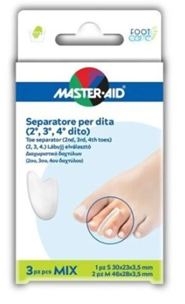 Separatore dita master-aid 1 s + 2 m 3 pezzi