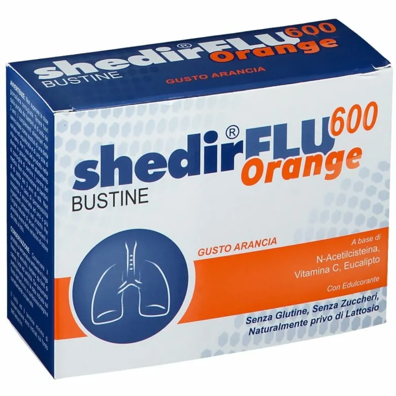 ShedirFlu 600 Orange Lenitivo Mucosa Orofaringea 20 bustine