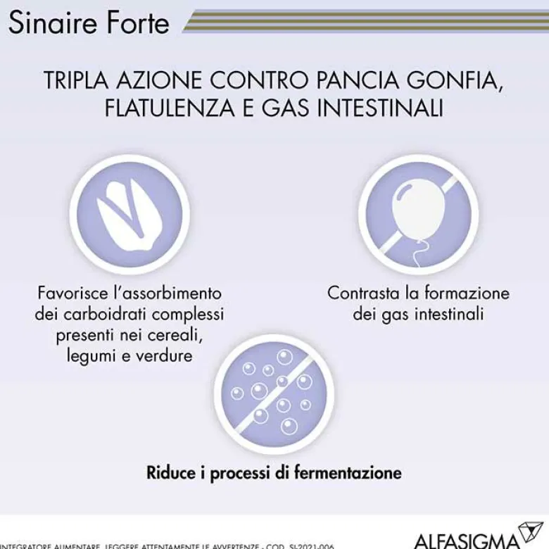 Sinaire Forte Integratore Gas Intestinali 30 compresse