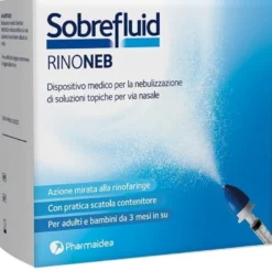 Sobrefluid Rinoneb Dispositivo Nebulizzatore + Siringa Luer Lock da 50 ml + Agocannula per Prelievo Soluzione