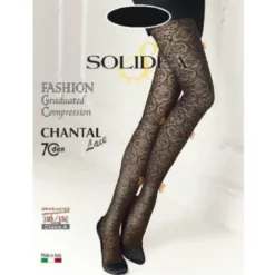 Solidea Collant In Pizzo Chantal 70 Lace Colore Nero Taglia 2-M