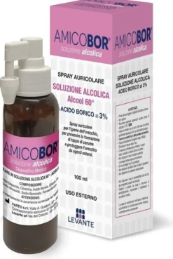 Soluzione alcolica per irrigazione dell'orecchio amicobor 100 ml