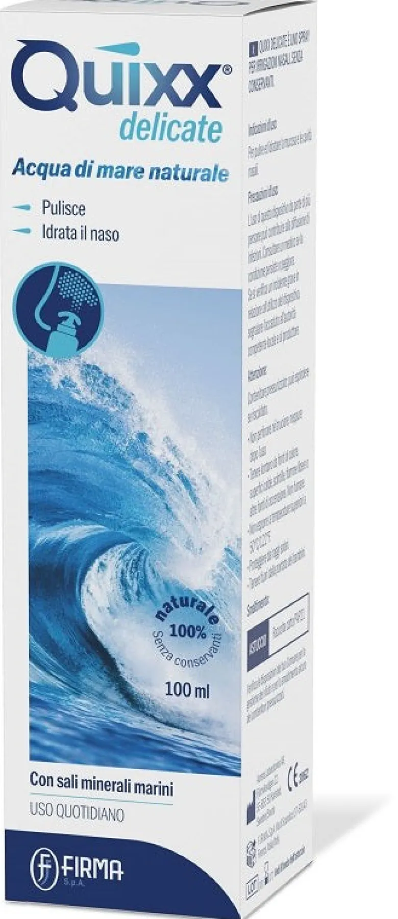 Soluzione Spray per Irrigazioni Nasali Quixx Delicate Acqua Marina Isotonica 100 ml