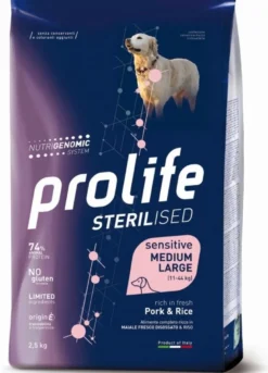 Sterilised Sensitive Adult Pork & Rice - Medium/Large