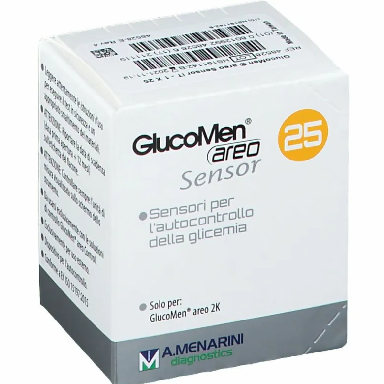 Strisce Glucomen Areo Sensor per Analisi del Glucosio 25 pezzi