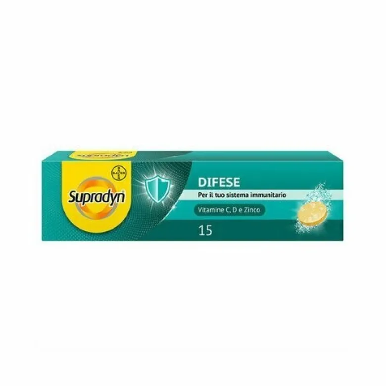 Supradyn Difese Integratore di Vitamina C D e Zinco 15 Compresse Effervescenti