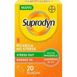 Supradyn ricarica no stress integratore vitamine e magnesio contro la stanchezza da stress 20 buste