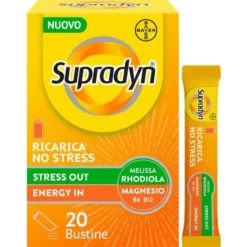 Supradyn ricarica no stress integratore vitamine e magnesio contro la stanchezza da stress 20 buste