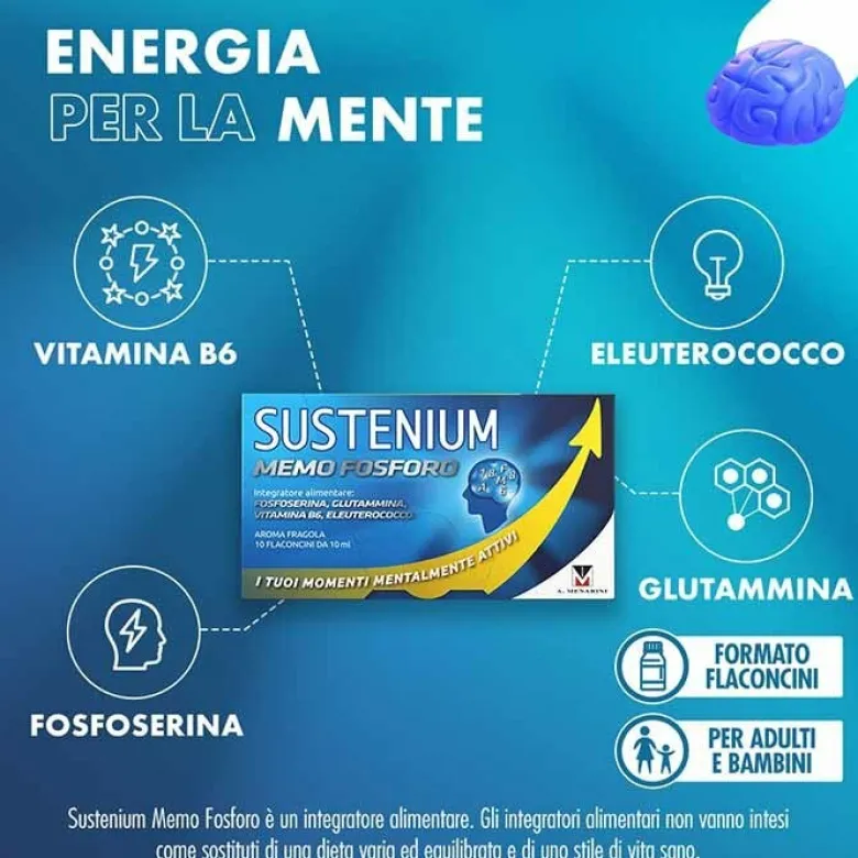 Sustenium Memo Fosforo Integratore Per La Memoria 10 Flaconcini