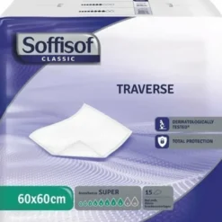 Traversa per incontinenza soffisof classic 8 gocce 60 x 60 15 pezzi