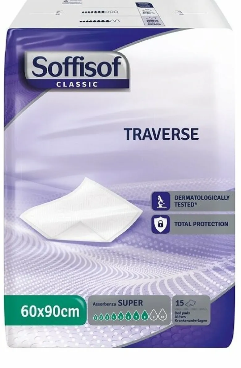 Traversa per incontinenza soffisof classic 8 gocce 60 x 90 15 pezzi
