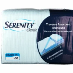 Traversa salvamaterasso per incontinenza serenity classic rimboccabile misura 80x180cm 30 pezzi