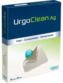 Urgotul medicazione tnt assorbente gelificante urgoclean ag/silver 10x10cm 5 pezzi