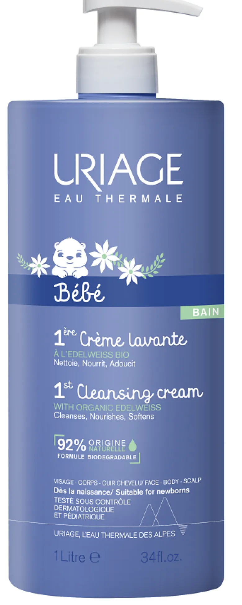Uriage Bébé Crema Lavante Detergente Senza Sapone 1 L