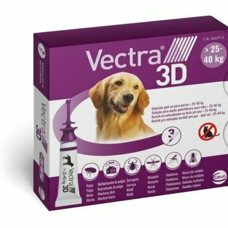 Vectra 3D Viola Antiparassitario Cani 25-40 Kg 3 Pipette